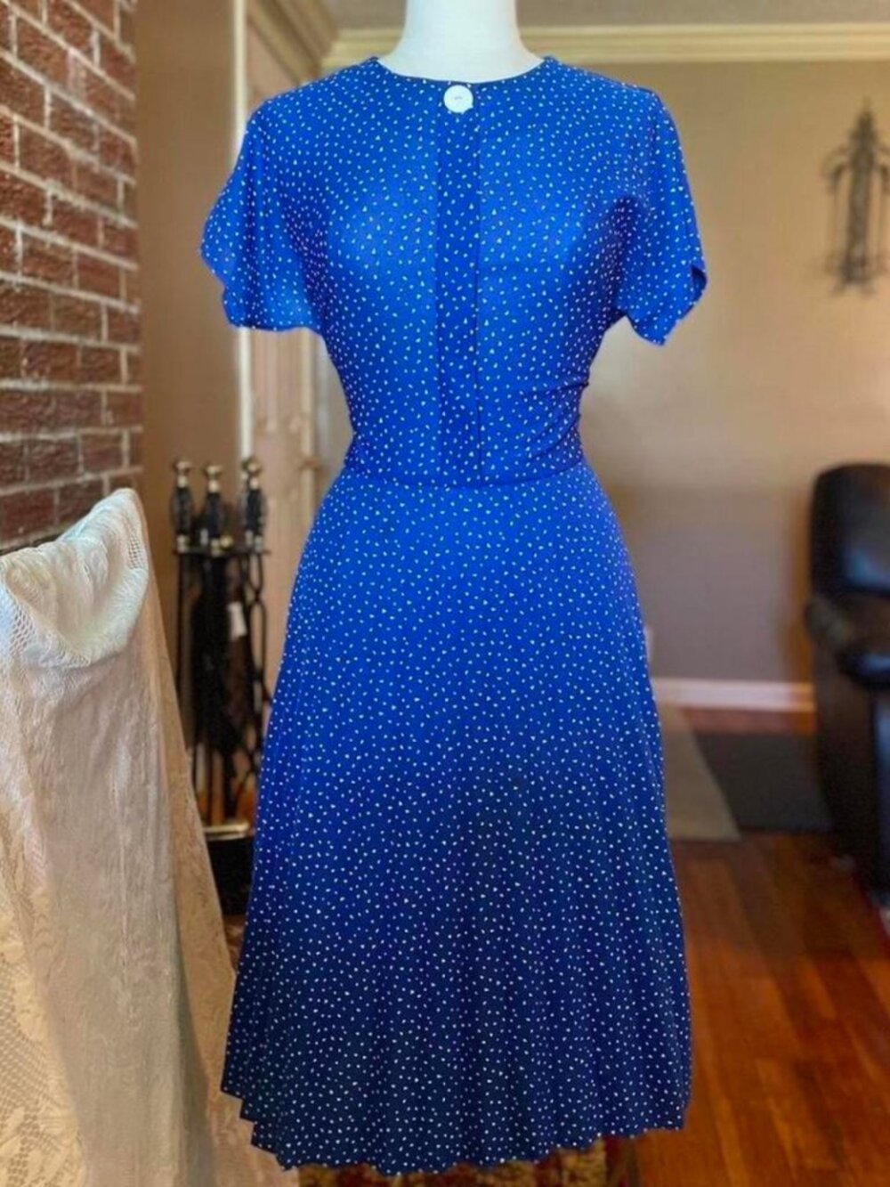 American Vintage Women's Blue and White Dress